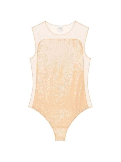 courrèges sequin-embellished illusion body