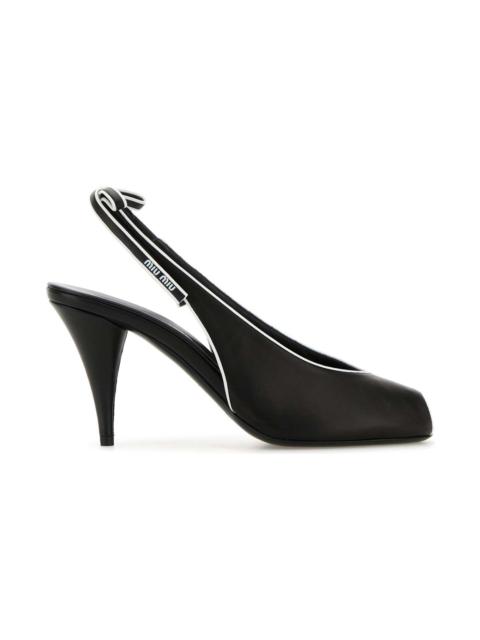 Miu Miu Black Nappa Leather Sandals