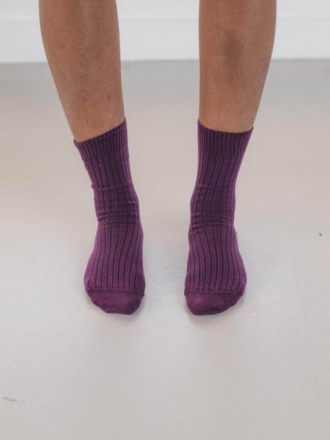 BASERANGE Rib Overankle Socks - Organic Cotton Rib