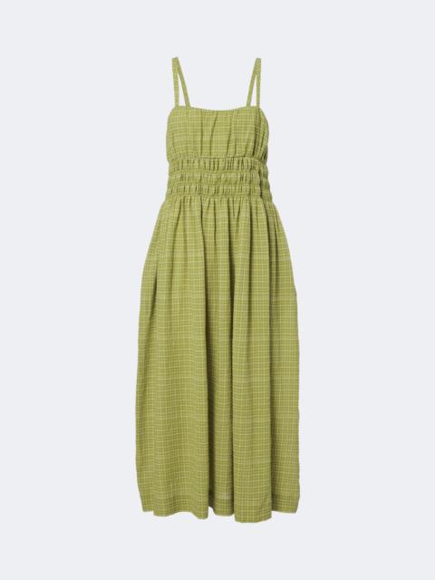 ASCENO Verona checked cotton midi dress