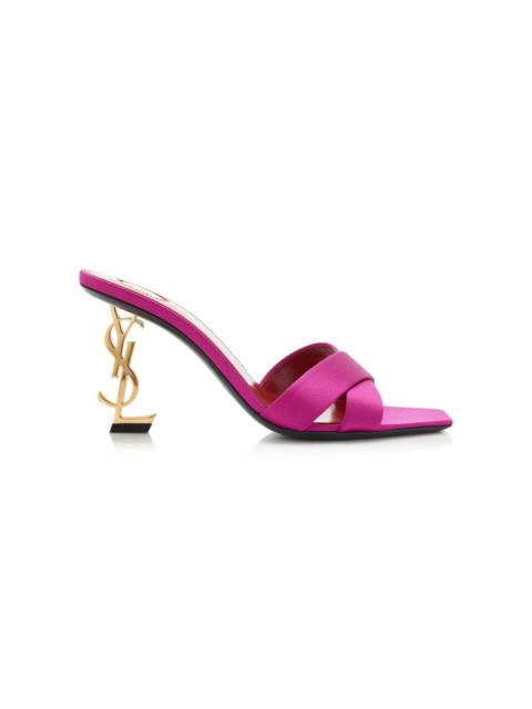 SAINT LAURENT Opyum Satin Sandals fuchsia