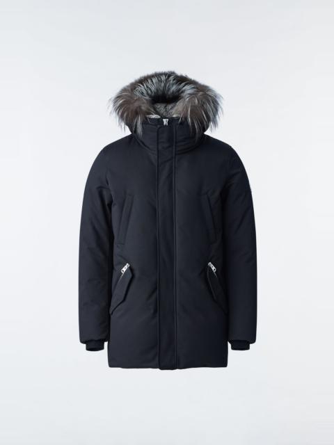 EDWARD 2-in-1 down parka with hooded bib and silver fox fur