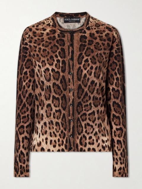 Dolce & Gabbana Leopard-print Wool-blend Cardigan