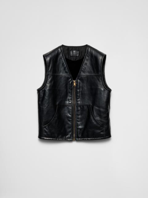 Prada Leather and shearling vest