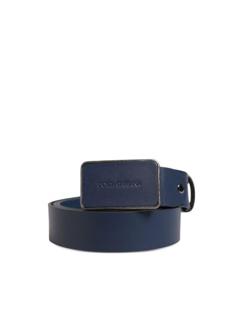Dolce & Gabbana logo-plaque leather belt