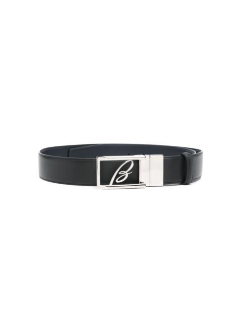 Brioni logo-buckle reversible leather belt