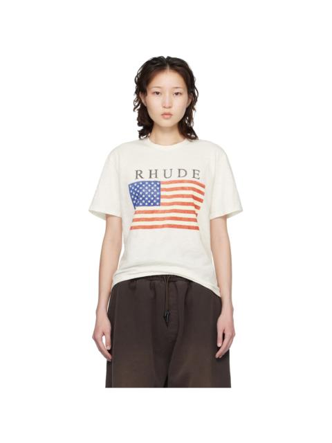 Rhude Off-White USA Flag Slub T-shirt