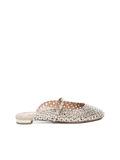 AQUAZZURA beaded open-toe mules