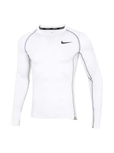 Nike Pro Dri-fit Athleisure Casual Sports Round Neck Long Sleeves White DD1991-100