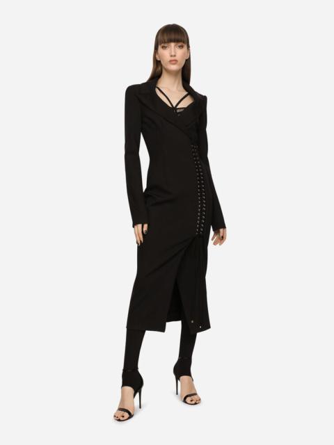 Dolce & Gabbana Jersey coat dress with laces and eyelets