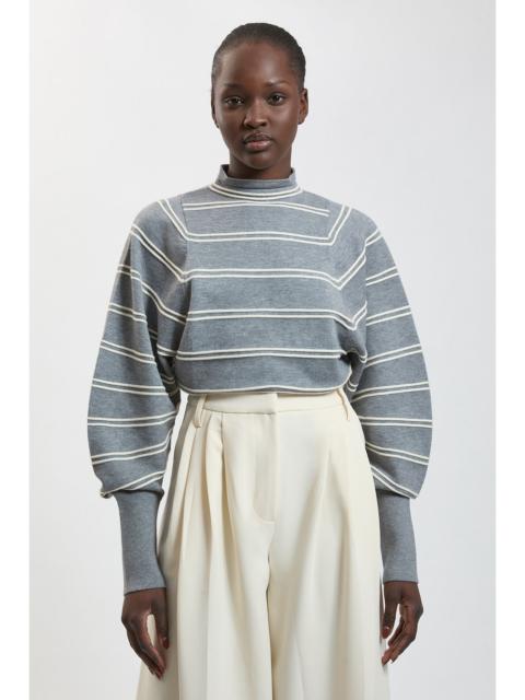 KAREN MILLEN Wool Look Rib Detail Long Sleeve Knitted Top