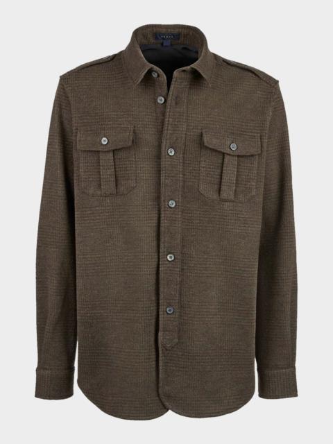 SEASE Men's Felpa Generale Prince of Wales Overshirt