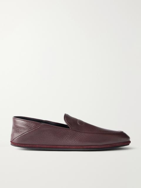 John Lobb Kingston II Collapsible-Heel Full-Grain Deerskin Loafers