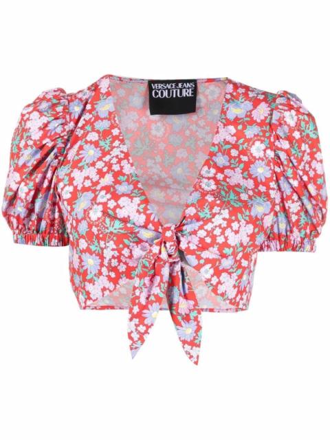 VERSACE JEANS COUTURE floral-print crop top