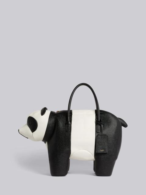 Thom Browne Black and White Pebble Grain Leather Panda Bag