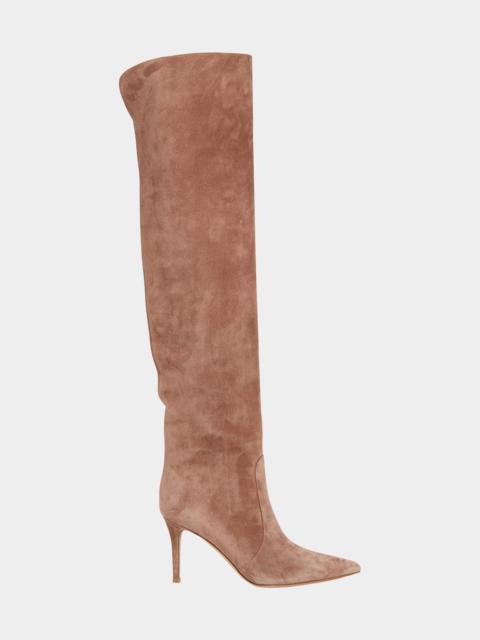 Gianvito Rossi Hansen Suede Pointed-Toe Knee Boots