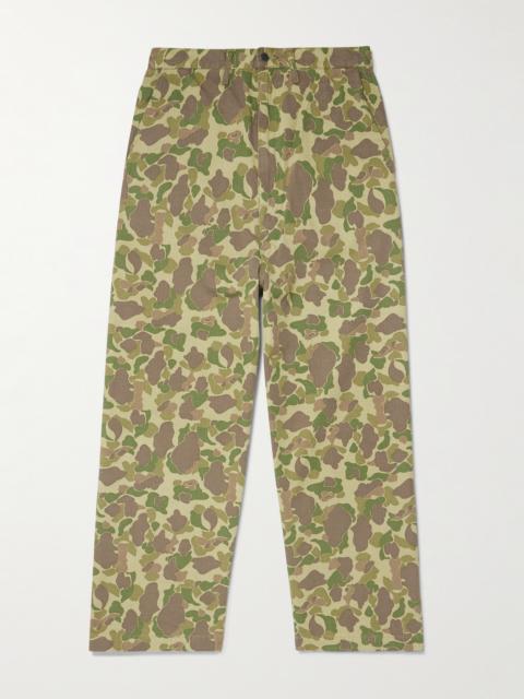 Kapital Wide-Leg Camouflage-Print Herringbone Cotton Trousers