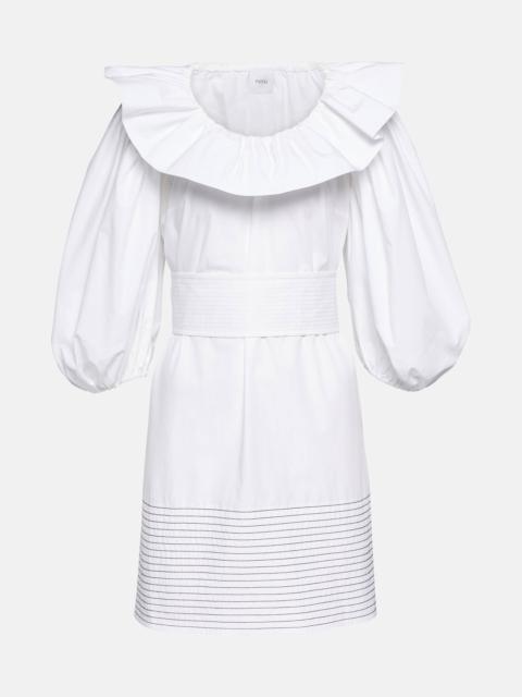 Puff-sleeve cotton minidress