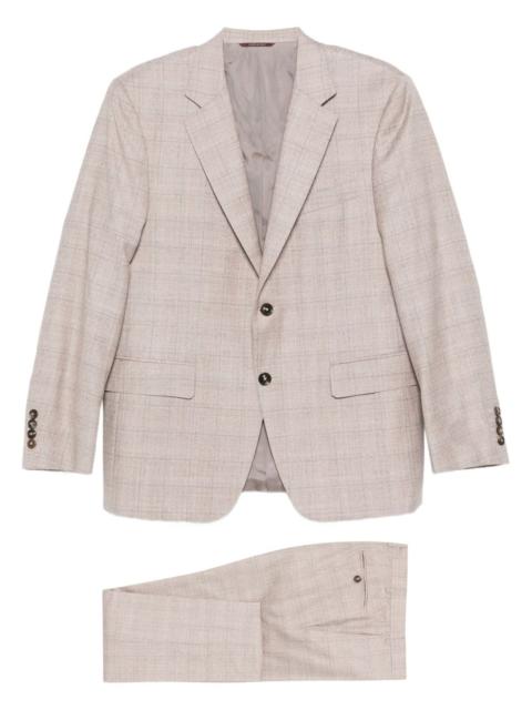 Canali checked single-breasted suit