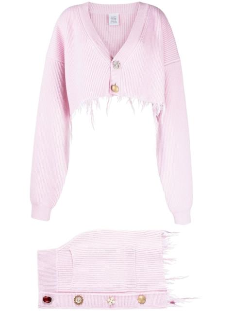 VETEMENTS cropped V-neck cardigan