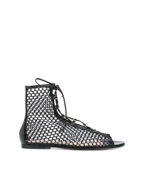 perforated lace-up sandals