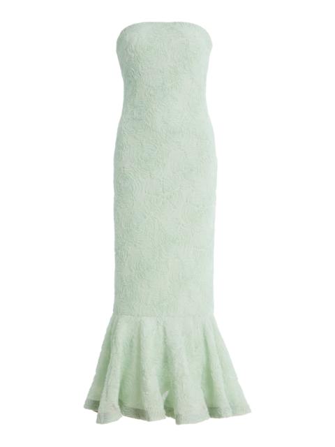 ROTATE Flower Mesh Flounce Dress blue