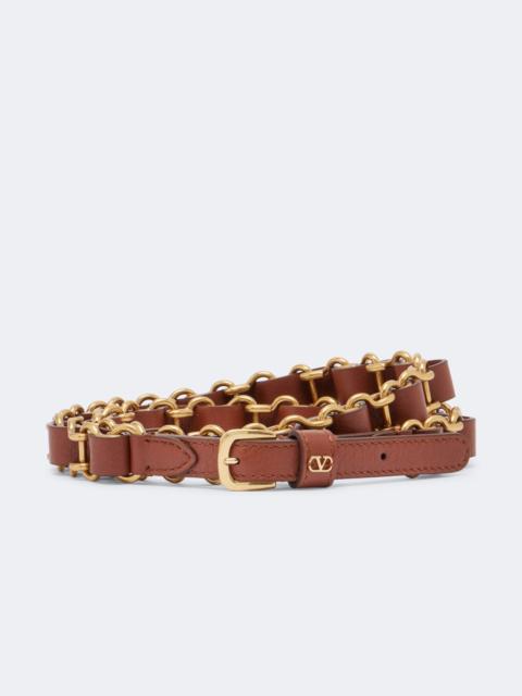 Valentino VLogo chain and leather belt