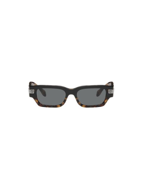 Black & Brown Rectangular Sunglasses