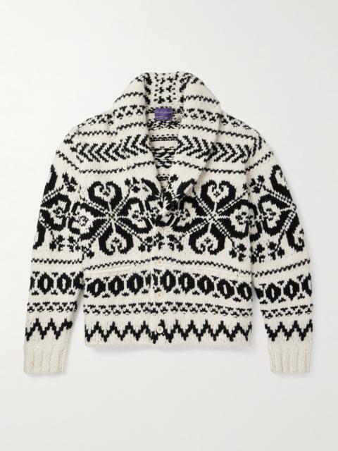 Ralph Lauren Shawl-Collar Cashmere-Jacquard Cardigan