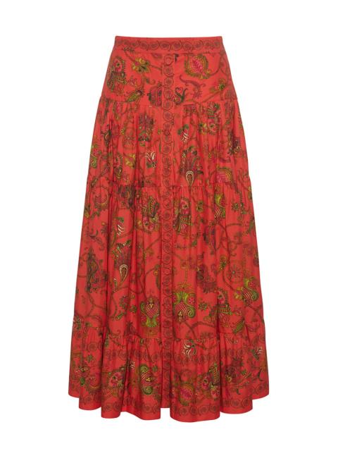 Cara Cara Margarita Skirt
A Fit and Flare Midi Skirt with Intricate Tiered Details