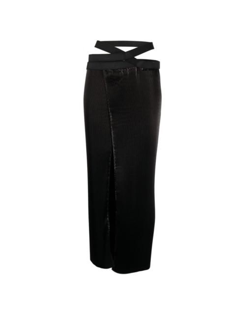 Junya Watanabe wrap-effect cut-out midi skirt
