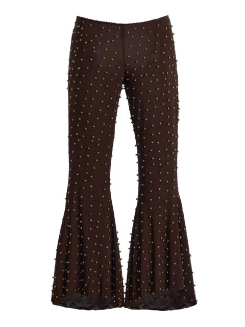 SIEDRÉS Jeslynn Embellished Flared Pants brown