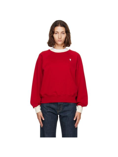 AMI Paris Red Bicolor Ami de Coeur Sweatshirt