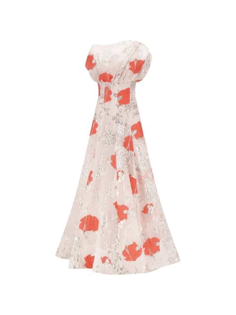 LELA ROSE drape floral gown