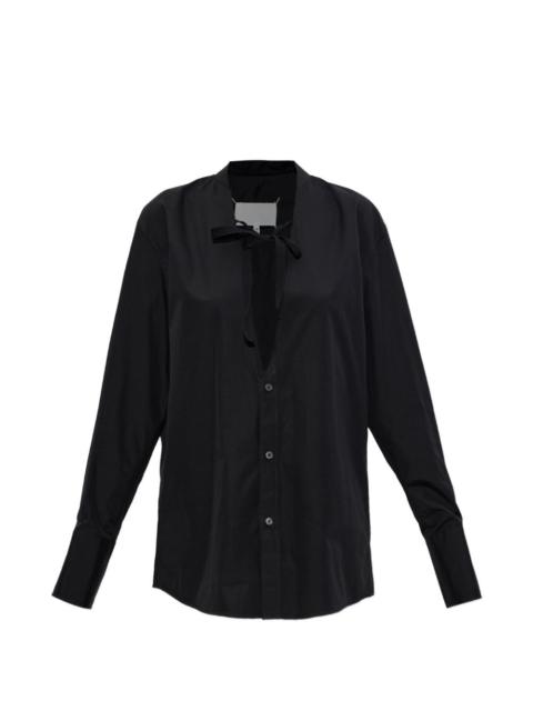Maison Margiela frayed-edge tie-fastening shirt