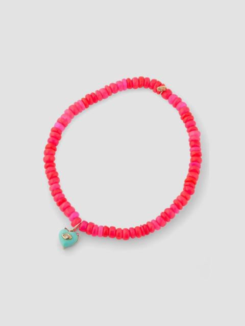 SYDNEY EVAN Women's 14K Yellow Gold, Hot Pink Ethiopian Opal & Multi-Gemstone Beaded Stretch Bracelet - Gold
