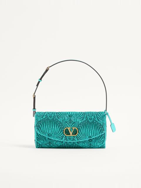 Valentino VALENTINO GARAVANI DEVAIN SMALL SHOULDER BAG IN JACQUARD CLOQUÉ LUREX FABRIC