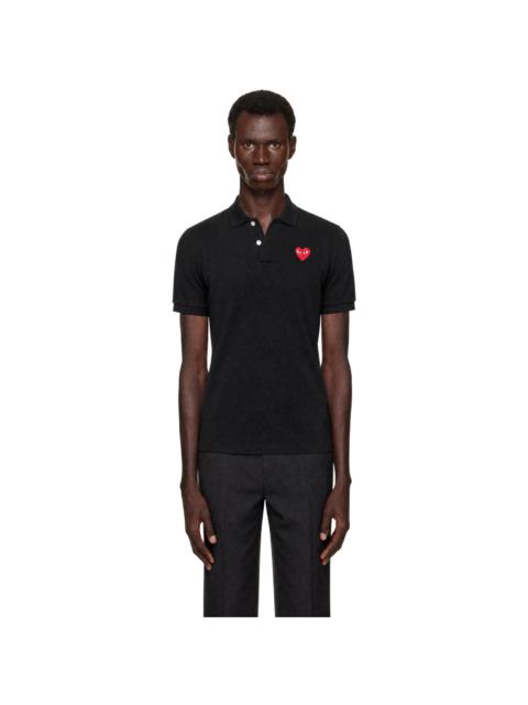 Comme des Garçons PLAY Black Emblem Red Heart Polo