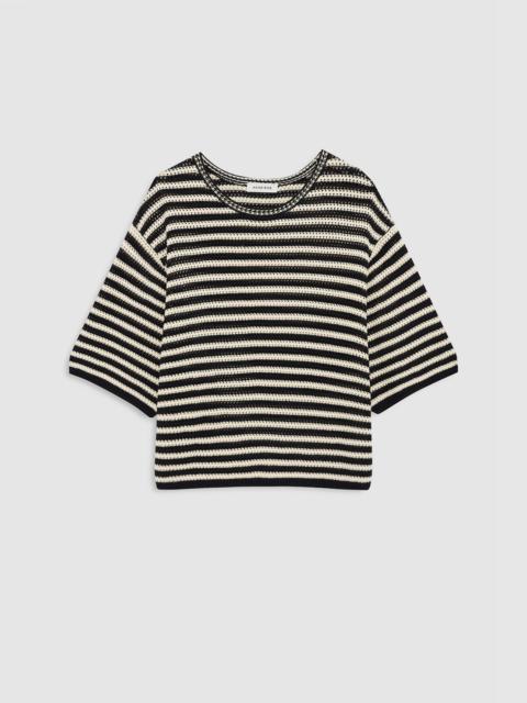 ANINE BING Theo Sweater - Black And Ivory Stripe