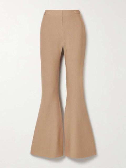 GABRIELA HEARST Ayala embellished wool and cashmere-blend flared pants Camel