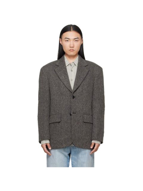 MM6 Maison Margiela Brown Wool Tweed Blazer