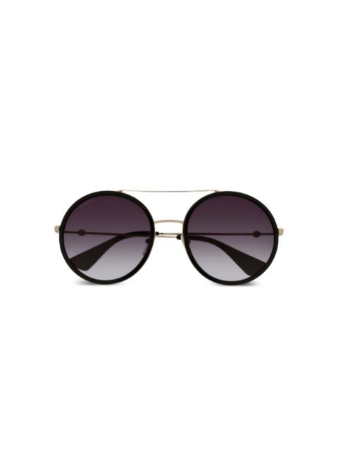 GUCCI 둥근 구조 금속 sunglasses