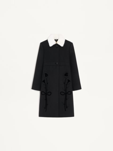 Valentino EMBROIDERED COMPACT DRAP COAT