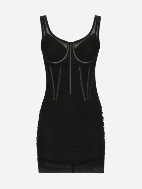 Dolce & Gabbana Short tulle dress with corset details