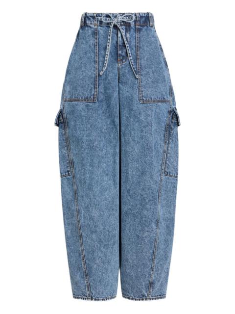 Alaïa cargo blue jeans