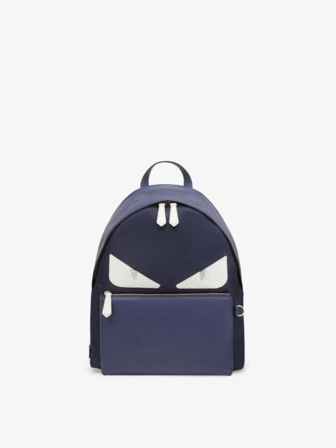 FENDI Blue nylon and leather backpack