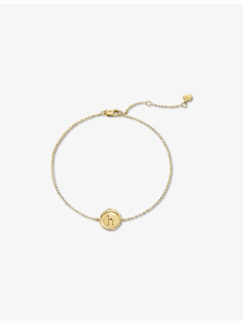 MONICA VINADER Mini Initial H Stamp 14ct Yellow-Gold Bracelet