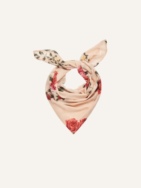 MAGDA BUTRYM Rose print scarf in beige