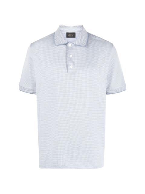 gingham-pattern polo shirt
