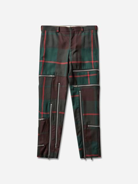 Comme des Garçons Homme Plus Men's Wool Tartan Check Zip Trousers Black
